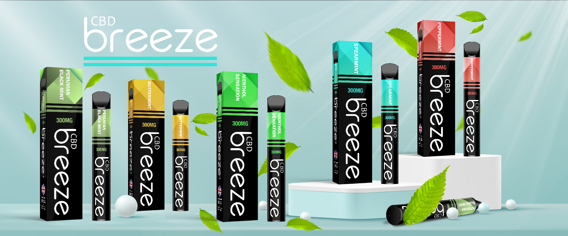 Spearmint CBD Breeze Disposable Bar 300mg